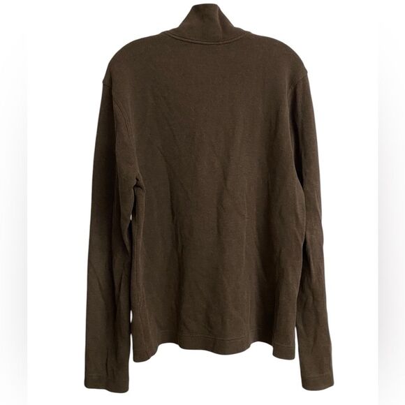 GAP Half-Zip Mock Neck Sweater Sweatshirt Men's Size M Brown Pullover Cotton - Picture 10 of 15